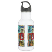 Bouteille D'eau Cute Animal Collage Folk Art Design (Dos)