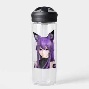Bouteille D'eau Cute Anime Girl with Fox Ears Personnalisé