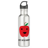 Bouteille D'eau Cute Apple Kawaii Red Personnaliser (Devant)
