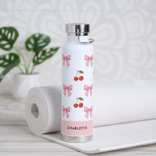 Bouteille D'eau Cute Aquarelle Cerry Bow Coquette Motif