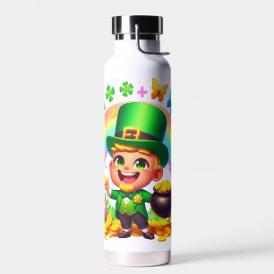 Bouteille D'eau Cute arc-en-ciel Leprechaun avec or