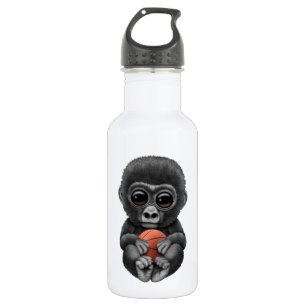 Bouteille D'eau Cute Baby Gorilla Jouant Avec Le Basket-Ball