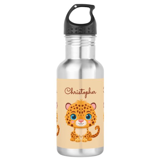 Bouteille D'eau Cute Baby Leopard Safari Animal Kids (Devant)