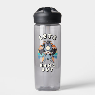 Bouteille D'eau Cute Bat Hanging et Retro Sunset Allons-y