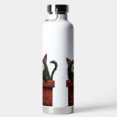 BOUTEILLE D'EAU CUTE BLACK CAT SITTING IN A RED PRESENT (Droite)