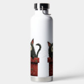 BOUTEILLE D'EAU CUTE BLACK CAT SITTING IN A RED PRESENT (Droite)