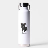 Bouteille D'eau Cute Black Scottish Terrier Dog Custom Name (Avant)