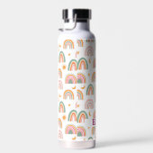 Bouteille D'eau Cute Boho Rainbow Motif Nom personnalisé (Plage)