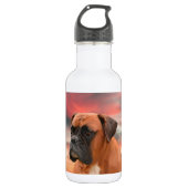 Bouteille D'eau Cute Boxer Dog Eau Couleur Huile Peinture Art (Devant)