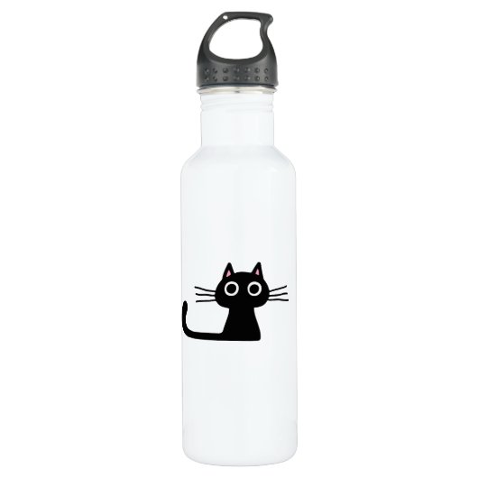 Bouteille D'eau Cute chat Kitty Noir - Feline Funky (Devant)