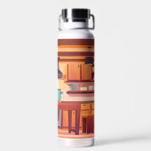 Bouteille D'eau Cute Chef Owl Cuisine en cuisine (Arrière)