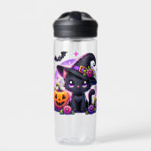Bouteille D'eau Cute Chibi Halloween Chat noir et Citrouille (Extérieur)