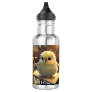 Bouteille D'eau Cute Chick Book Lover Kids Nom personnalisé