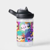 Bouteille D'eau Cute Colorful Cartoon People Characters (Arrière Complet)