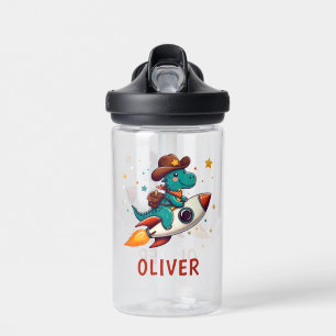 Bouteille D'eau Cute Cowboy Dinosaur Riding Pied d'espace