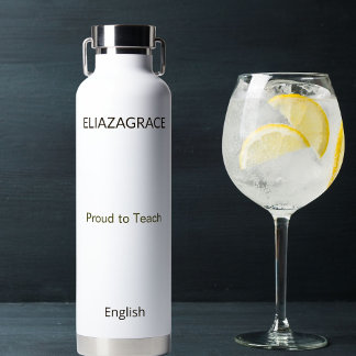 Bouteille D'eau Cute Custom Subject Teacher Insulated 