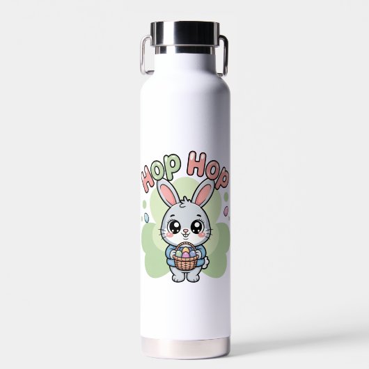 Bouteille D'eau Cute Easter Hop Hop Bunny Basket Artwork (Avant)
