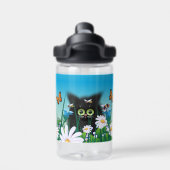 Bouteille D'eau Cute Fluffy Kitten dans Daisy Meadow Personnalisé (Salle de sport)