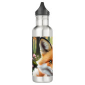 Bouteille D'eau Cute Fox avec arc vert et rose (Gauche)