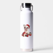 Bouteille D'eau Cute Frenchie Santa Hat Funny Noël French Bul (Avant)
