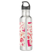 Bouteille D'eau Cute Girl Rose Disco Nom de la fille Monogramme (Dos)