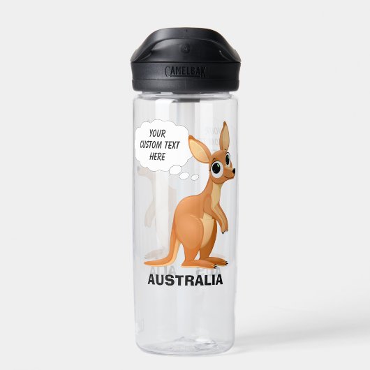 Bouteille D'eau Cute Kangaroo texte personnalisé (Arrière)