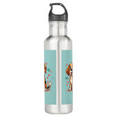 Bouteille D'eau Cute Kawaii Beagle avec Coeurs Jouer Chien (Dos)