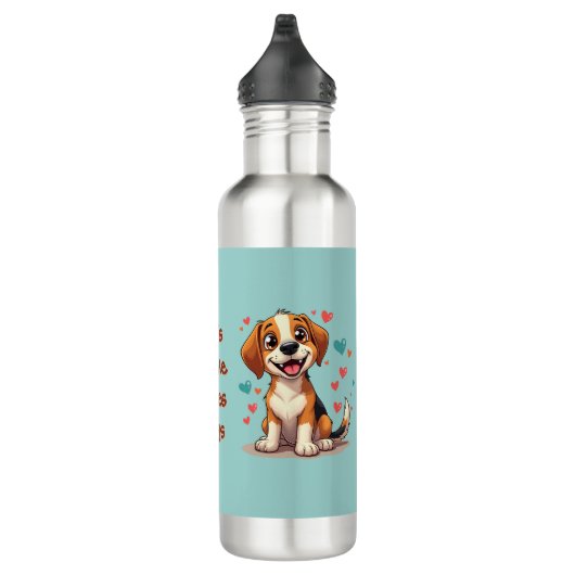 Bouteille D'eau Cute Kawaii Beagle avec Coeurs Jouer Chien (Droite)