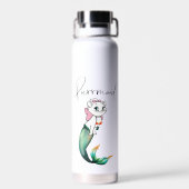 Bouteille D'eau Cute Kitten Purrmaid - Fun Mermaid Design de chat (Arrière)