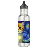 Bouteille D'eau Cute Kitten Starry Night Van Gogh (Droite)