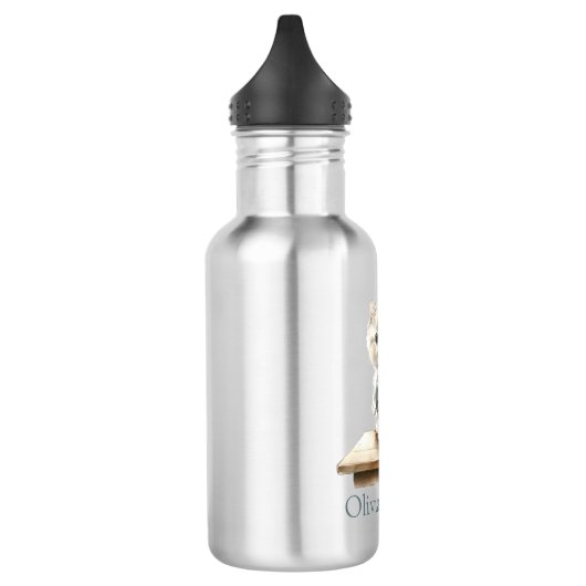 Bouteille D'eau Cute Kitten with Backpack Personalized (Gauche)