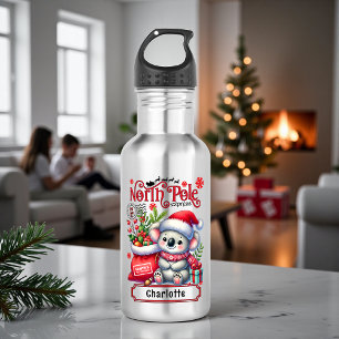 Bouteille D'eau Cute Koala Chirstmas Nom personnalisé