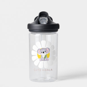 Bouteille D'eau Cute koala sur fleur marguerite Animaux Amoureux