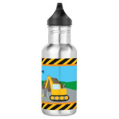 Bouteille D'eau Cute Little Boy Construction Véhicule Monogramme (Droite)