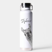 Bouteille D'eau Cute Llama Lover Nom personnalisé (Arrière)