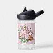 Bouteille D'eau Cute Mermaid Unicorn avec nom (Gauche)