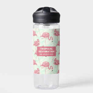 Bouteille D'eau Cute motif Flamingo texte personnalisé