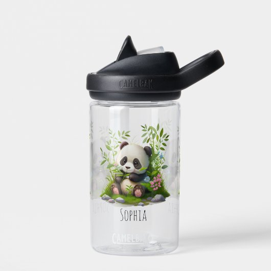 Bouteille D'eau Cute Panda Kids School Nom personnalisé (Gauche)