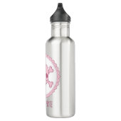 Bouteille D'eau Cute Pastel Pink Skull with Bow and Crossbones Des (Droite)