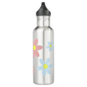 Bouteille D'eau Cute Pastel Rose & Bleu Floral (Droite)