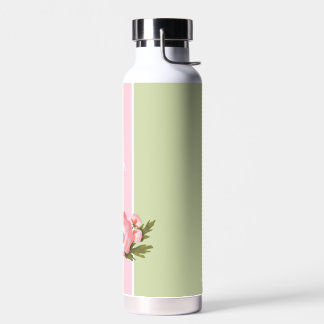 Bouteille D'eau Cute pink and baby green floral Water Bottle