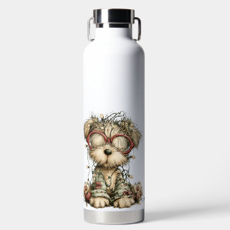BOUTEILLE D'EAU CUTE QUIRKY HOLIDAY CHRISTMAS DOG