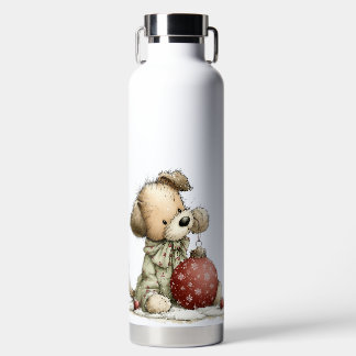 BOUTEILLE D'EAU CUTE QUIRKY HOLIDAY CHRISTMAS DOG