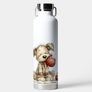 BOUTEILLE D'EAU CUTE QUIRKY HOLIDAY CHRISTMAS DOG