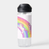 Bouteille D'eau Cute Rainbow Unicorn Ajouter le nom de la fille (Arrière)