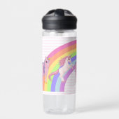 Bouteille D'eau Cute Rainbow Unicorn Ajouter le nom de la fille (Extérieur)