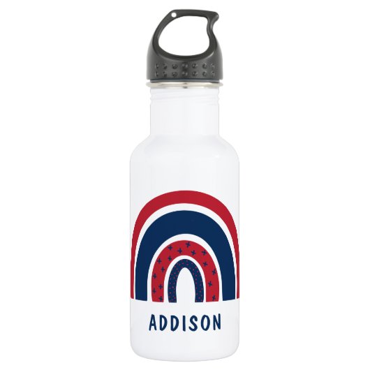 Bouteille D'eau Cute Rainbow Unique Garçon Personnalisé Nom Person (Devant)