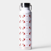 Bouteille D'eau Cute Red Black Hand Drawn Hearts (Avant)