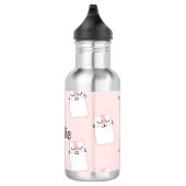 Bouteille D'eau Cute Rose Chat Motif Filles Nom École (Droite)