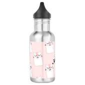 Bouteille D'eau Cute Rose Chat Motif Filles Nom École (Gauche)